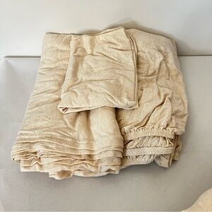 Twin Jersey Sheet Set Heathered Cream Beige Stretchy